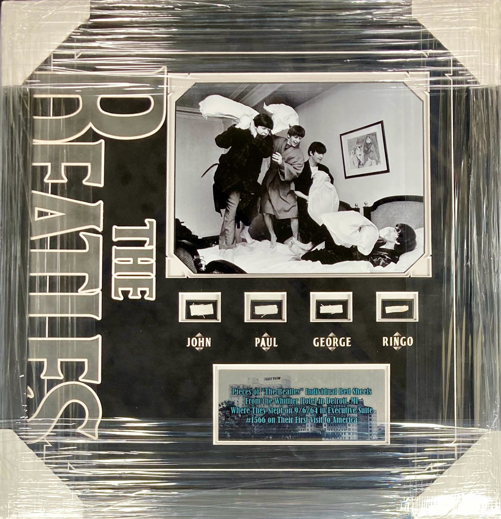 The Beatle's bed sheets framed (1 of 1)