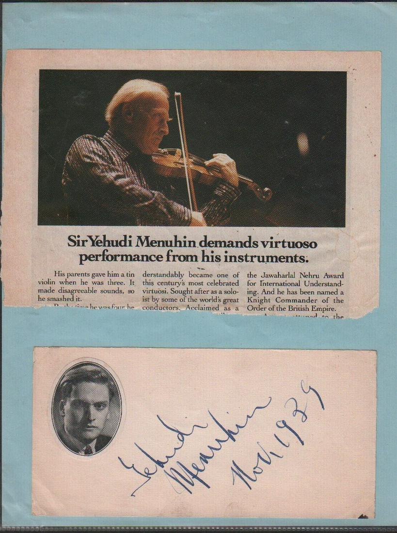 Yehudi Menuhin signature dated 1939 (1 of 1)