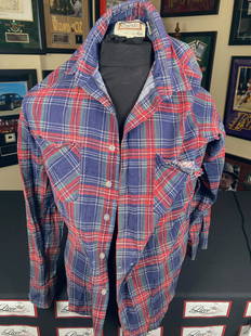 Ryan Reynolds DEADPOOL worn shirt: A plaid shirt worn on screen in the first film by Ryan Reynolds tag has his name and FOX written inside with LOA from Star Wares