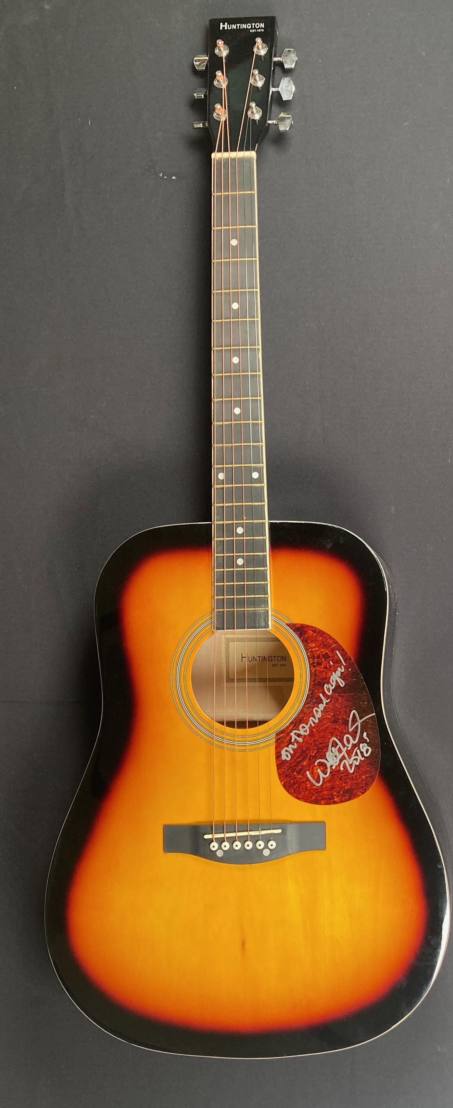 Willie Nelson on the Road again signed guitar (1 of 1)