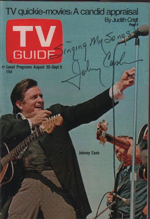 Johnny Cash TV Guide signed (1 of 1)