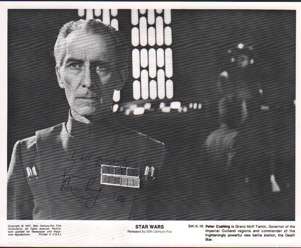 Peter Cushing Star Wars signed photograph as Moff (1 of 1)