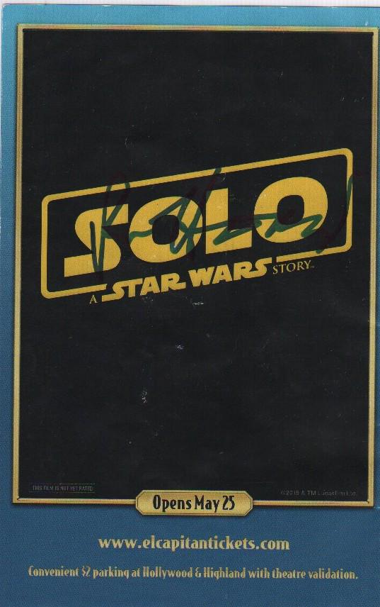 Ron Howard Star Wars SOLO premiere program signed (1 of 1)