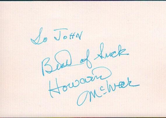 Howard McNear rare Andy Griffith Show signature Floyd (1 of 1)