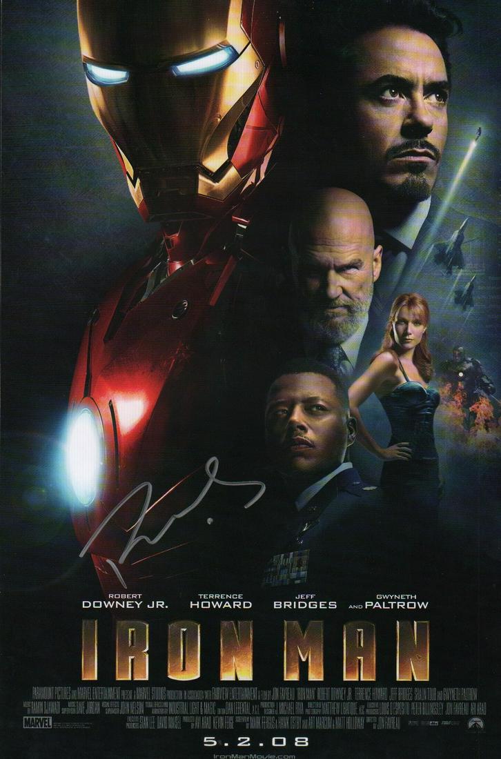 Iron Man premiere poster signed by Robert Downey Jr (1 of 1)
