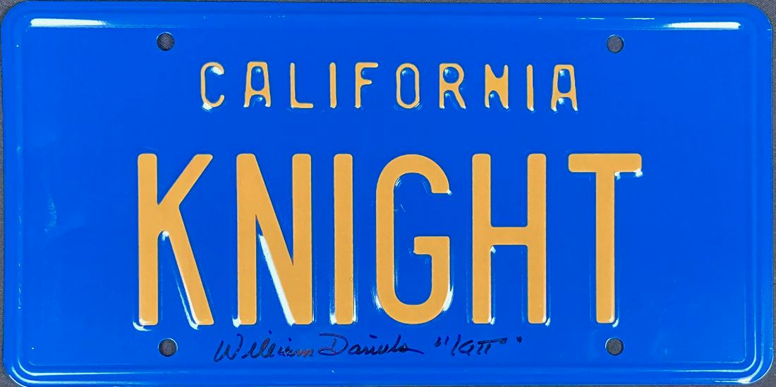 KITT Knight Rider signed license plate (1 of 1)