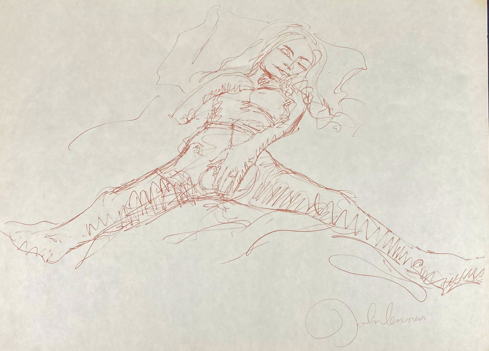 John Lennon Bag One litho of an erotic Yoko "A": A bag one original lithograph from the series of prints issued by him in the 70s