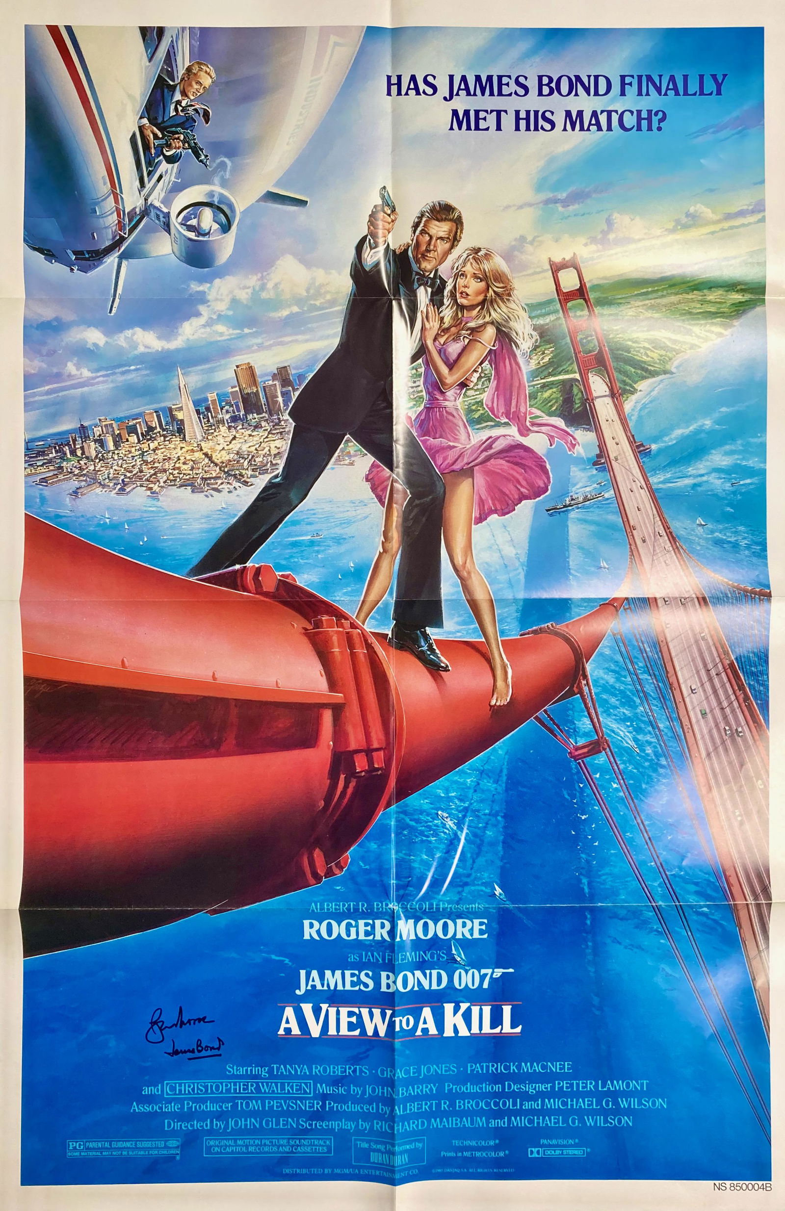 A View to a Kill one sheet movie poster signed by Roger (1 of 1)