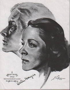 Helen Hayes Volpe print signed: A litho of her in the role she won the AA for by artist Volpe with COA