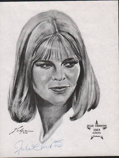 Julie Christie Volpe print signed: A litho of her in the role she won the AA for by artist Volpe with COA