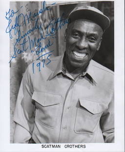 Scatman Crothers signed photograph: A bw signed vintage 8x10 of the Scatman himself ! Scarce with COA