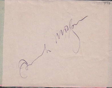 Frank Morgan Wizard of Oz signature: The rare signature of the Wizard of Oz himself Frank Morgan on an autograph album page with COA