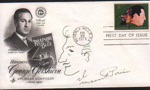 Vincent Price with self caricatire sketch on a FDC: A FDC signed by the master of horror PLUS he has adrawn himself on the envelope as well ! With COA