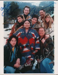 Northern Exposure cast signed photograph: A vintage cast signed 8x10 by John Cullum Janine Turner and three others with COA