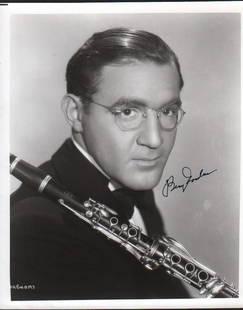 Benny Goodman signed photograph: A vintage bw signed 8x10 of the famous band leader with COA