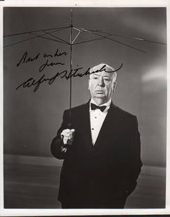 Alfred Hitchcock signed photograph: A wonderful signed vintage bw 8x10 of the Director of horror and supense with COA