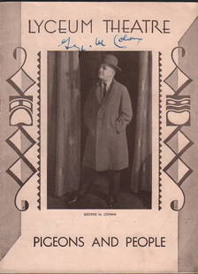 George M Cohan signed Playbill: A rare early signed Playbill by George M Cohan with COA