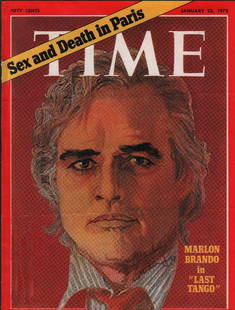 Marlon Brando Tome magazine cover signed: A cover from an early Time magazine showing Brando on the cover signed by him in person with COA