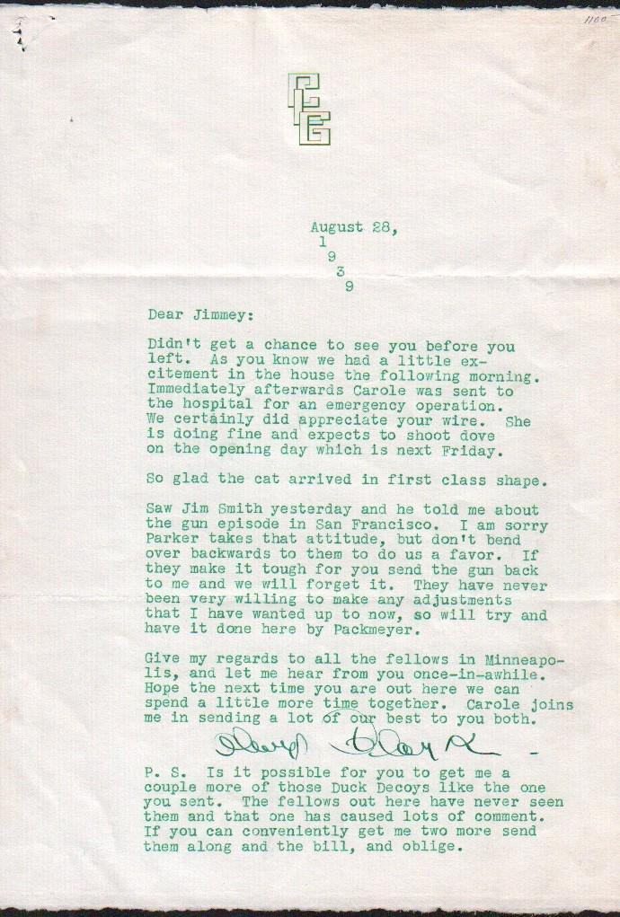 Clark Gable rare early letter signed (1 of 1)