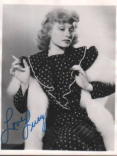 Lucille Ball signed photograph: A bw young signed 8x10 of Lucy with COA