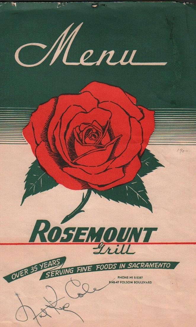 Nat King Cole menu signed (1 of 1)