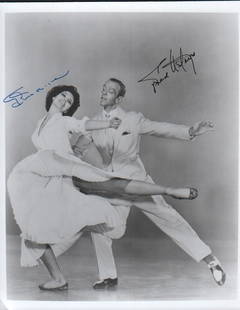 Fred and Cyd signed photograph: Fred Astaire and Cyd Charisse signed dancing posed 8x10 (He didnâ€™t just dance with Ginger) with COA