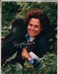 Sigourney Weaver 11x14: A color large 11x14 from Gorillas in the Mist signed with COA