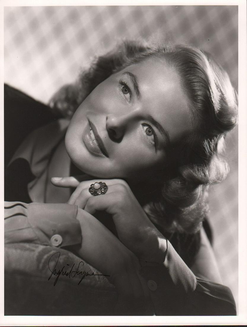 Ingrid Bergman 11x14: A gorgeous vintage signed larger 11x14 by the Casablanca star with COA