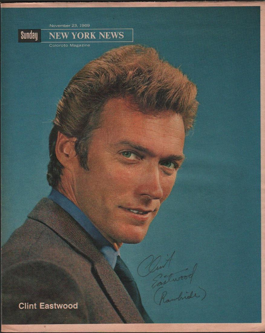 Clint Eastwood signed 11x14 TV Guide supplement adding (1 of 1)
