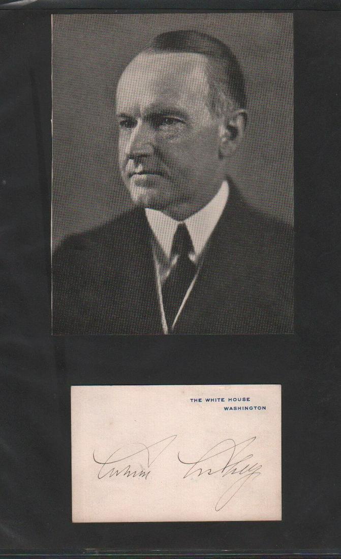 Calvin Coolidge signed White House card (1 of 1)