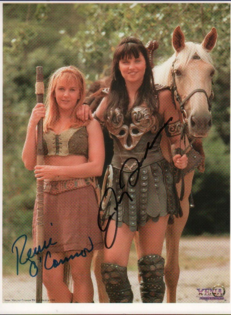 Lucy Lawless and Rene O'Connor: A color sexy signed 8x10 by both stars Lucy Lawless and Rene O'Connor with COA