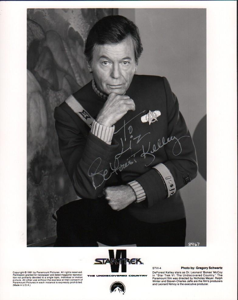 Deforest Kelley Star Trek VI still inscr (1 of 1)