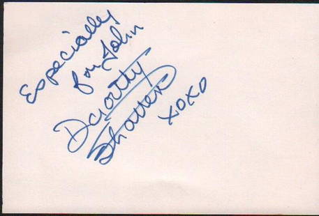 Dorothy Stratten RARE signature: RARE signed card from famed in person collection by the Playmate of the Year who was killed with COA