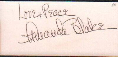 Amanda Blake scarce signature Gunsmoke: A nice signed card by Miss Kitty of TVs Gunsmoke - Amanda Blake with COA