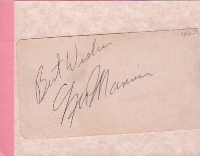 Lee Marvin signature: A nice signature of scarce actor Marvin with COA