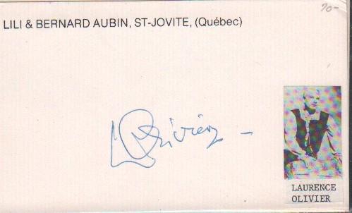 Laurence O'Livier signature: A nice signature of the legendary actor and AA winner with COA