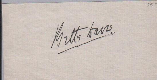 Bette Davis signature: An EARLY signature from the legendary actress with COA