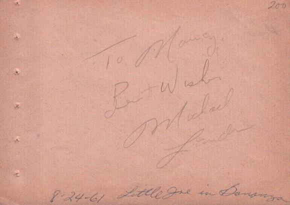 Michael Landon Bonanza signature (1 of 1)