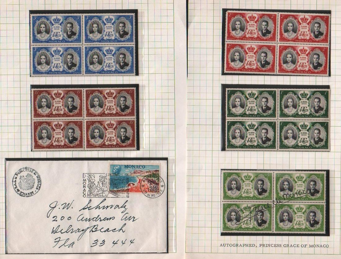 Grace Kelly signed Monaco stamps (1 of 1)