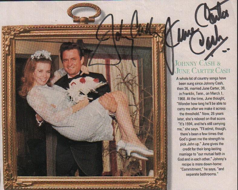 Johnny and June Carter Cash signed photograph (1 of 1)