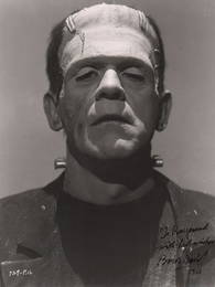 Boris Karloff Incredibly rare Frankenstein signed 11x14