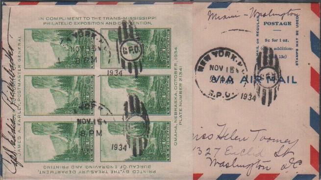 Capt Eddie Rickenbacker signed Air Mail cover (1 of 1)