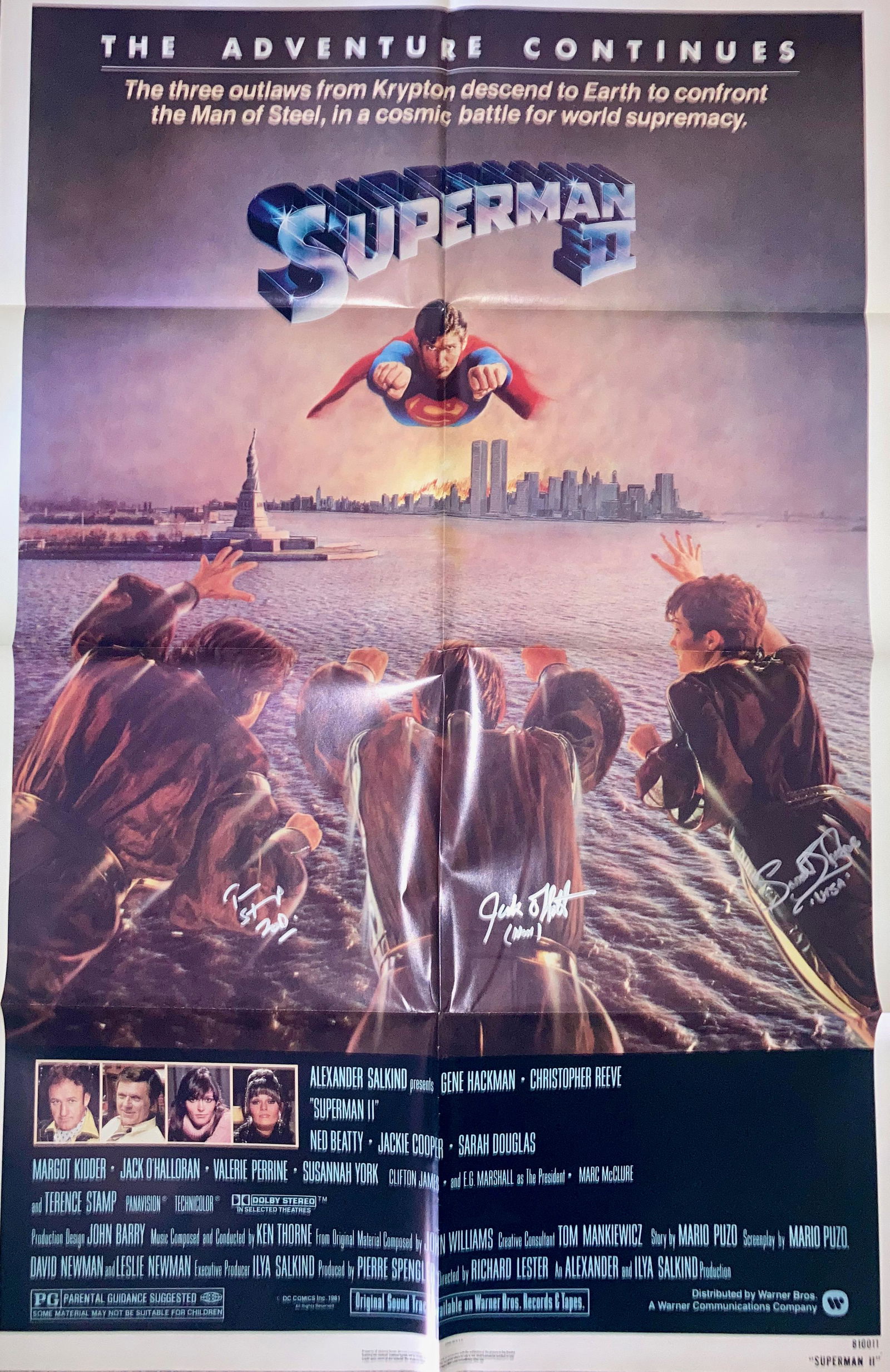 Superman II movie poster signed (1 of 1)