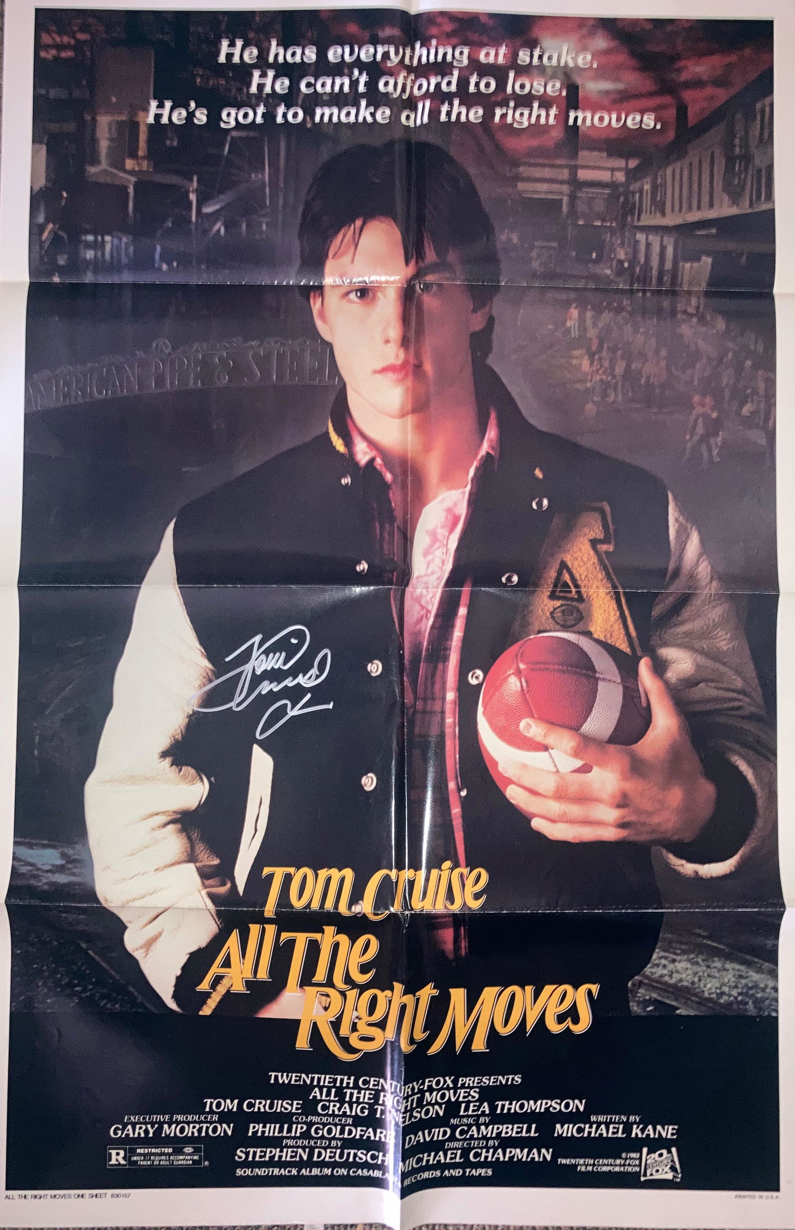 All the Right Moves signed movie poster (1 of 1)