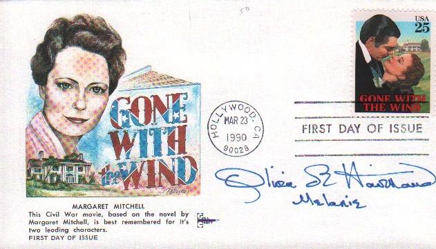 Olivia DeHavilland Gone with the Wind signed FDC (1 of 1)