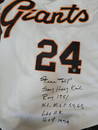 Willie Mays RARE STAT jersey signed