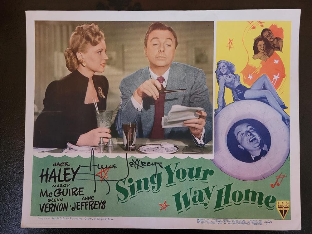 Sing Your Way Home Lobby card signed (1 of 1)