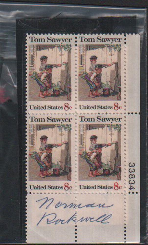Norman Rockwell block of stamps signed (1 of 1)