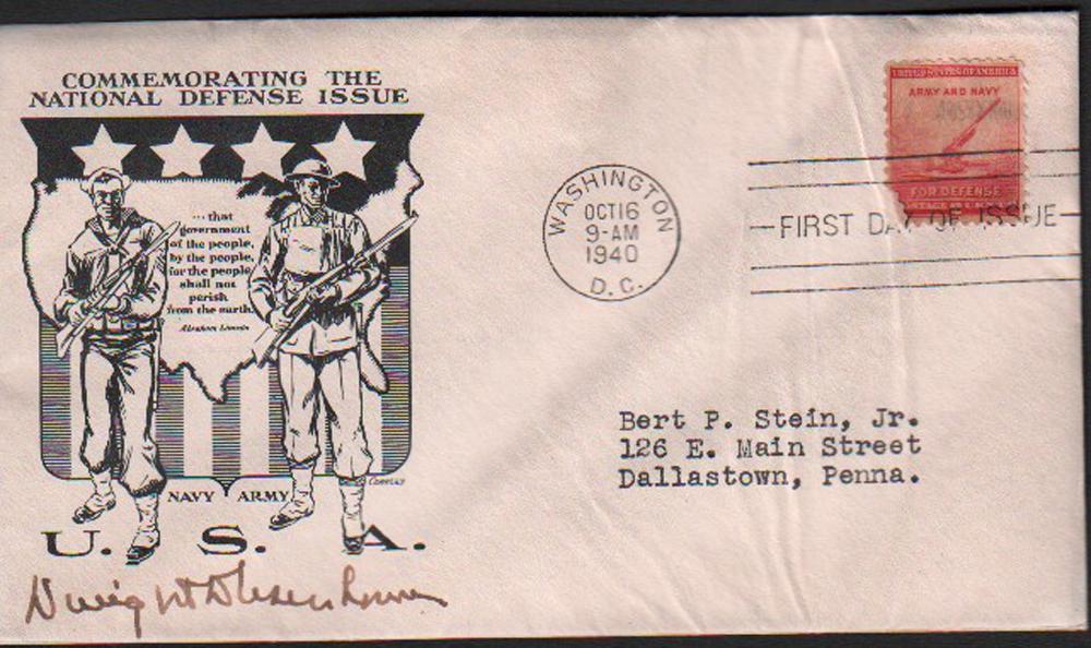 Dwight D Eisenhower signed FDC (1 of 1)