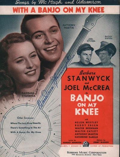 Barbara Stanwyck signed sheet music (1 of 1)
